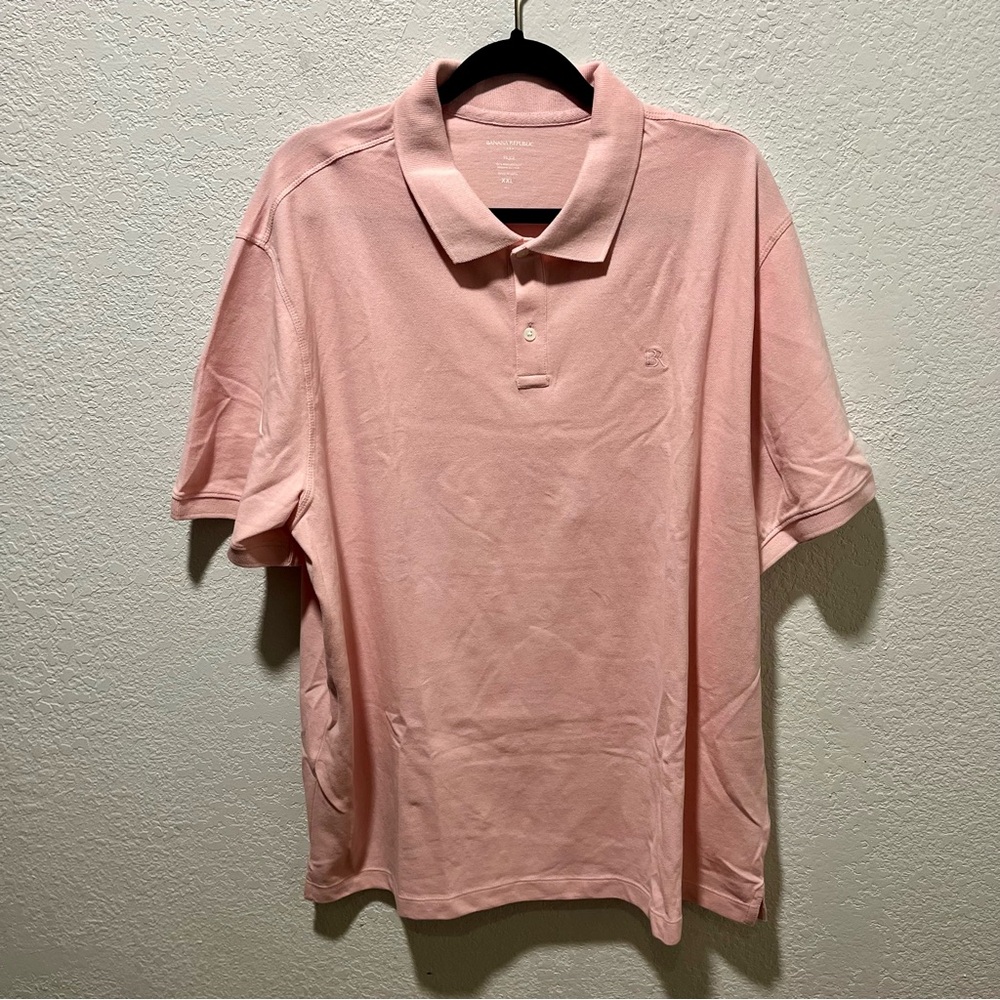 Banana Republic Pique Light Pink Organic Cotton Tall Polo Shirt